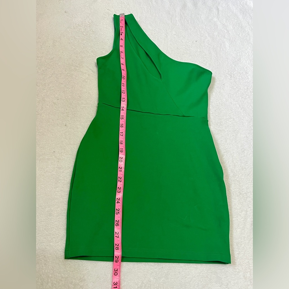 Superdown Nava Clover Green One Shoulder Mini Bodycon Dress - Small - Picture 5 of 11